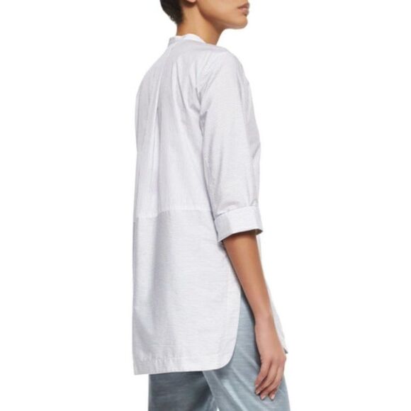 Vince Striped Tunic Popover Blouse - Picture 2 of 5